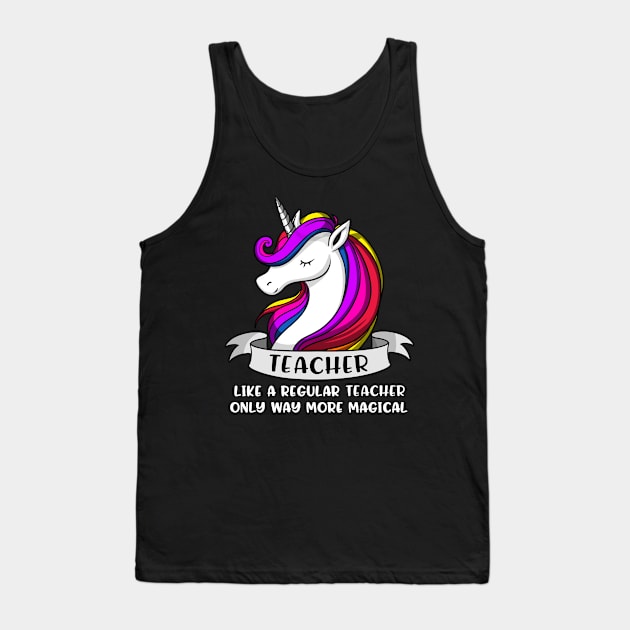 Unicorn Teacher Tank Top by underheaven